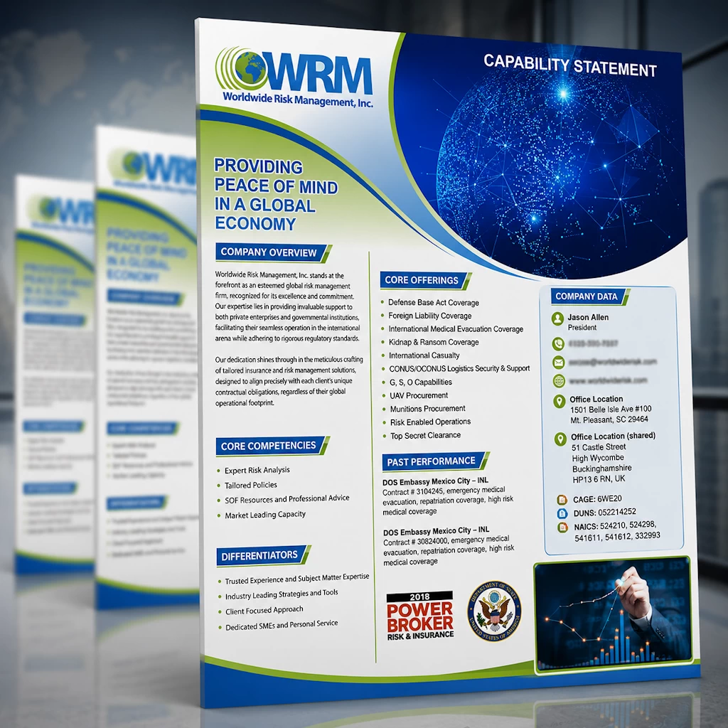 Worldwide Risk Management professional capability statement design