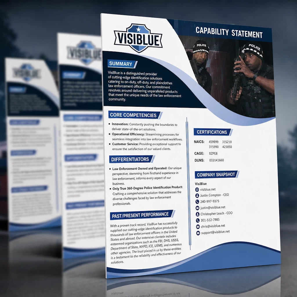 VisiBlue law enforcement and security capability statement design